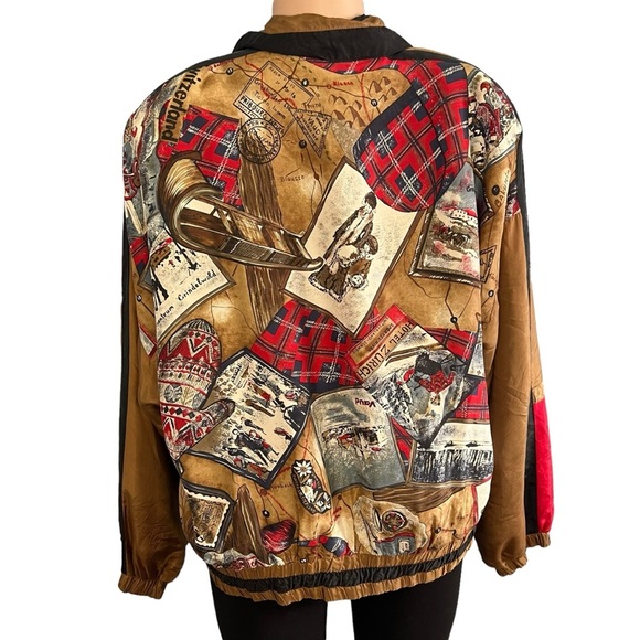 Studio Ray Tracksuit Jacket Brown 100% Silk Switzerland Winter - Picture 6 of 10